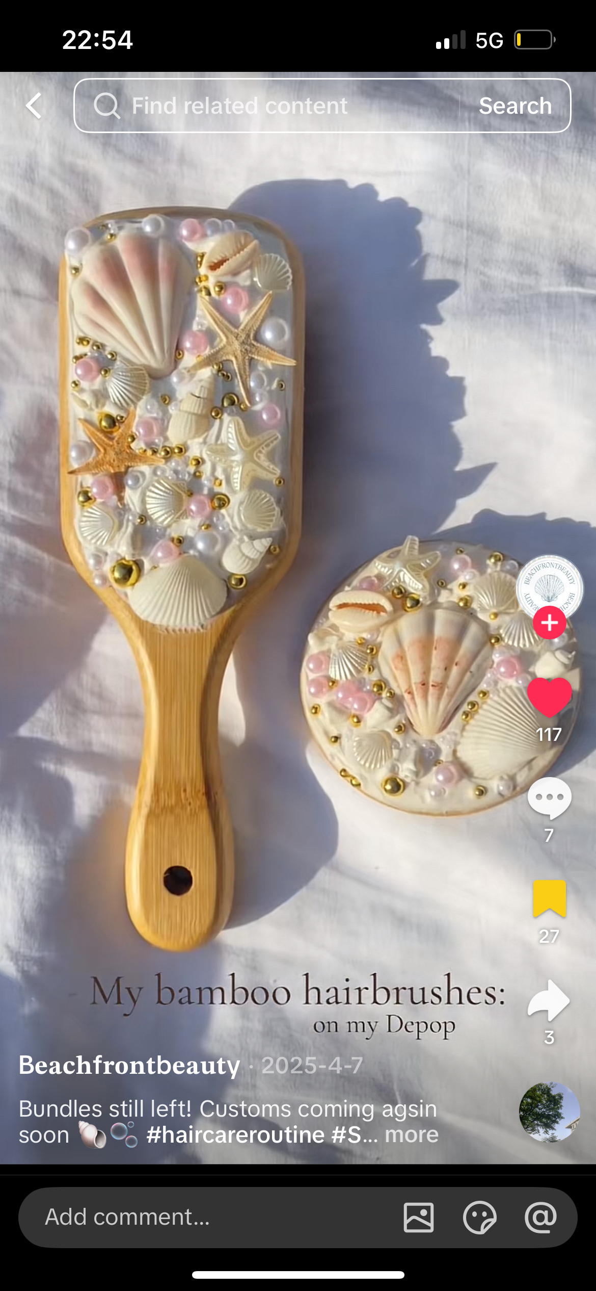 Kacey Pearl bamboo Hairbrushes + decoden